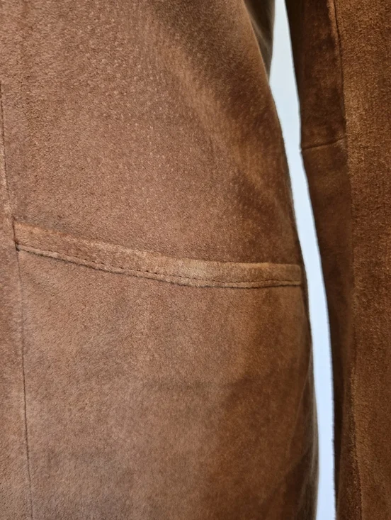 Gallery Vintage Womens Brown Suede Jacket With Fringe Small - Picture 6 of 15